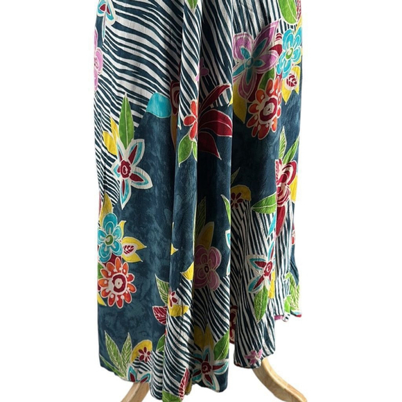 Jams World dress midi vibrant floral art to wear dress vacation eccentric sz sm - Picture 9 of 15